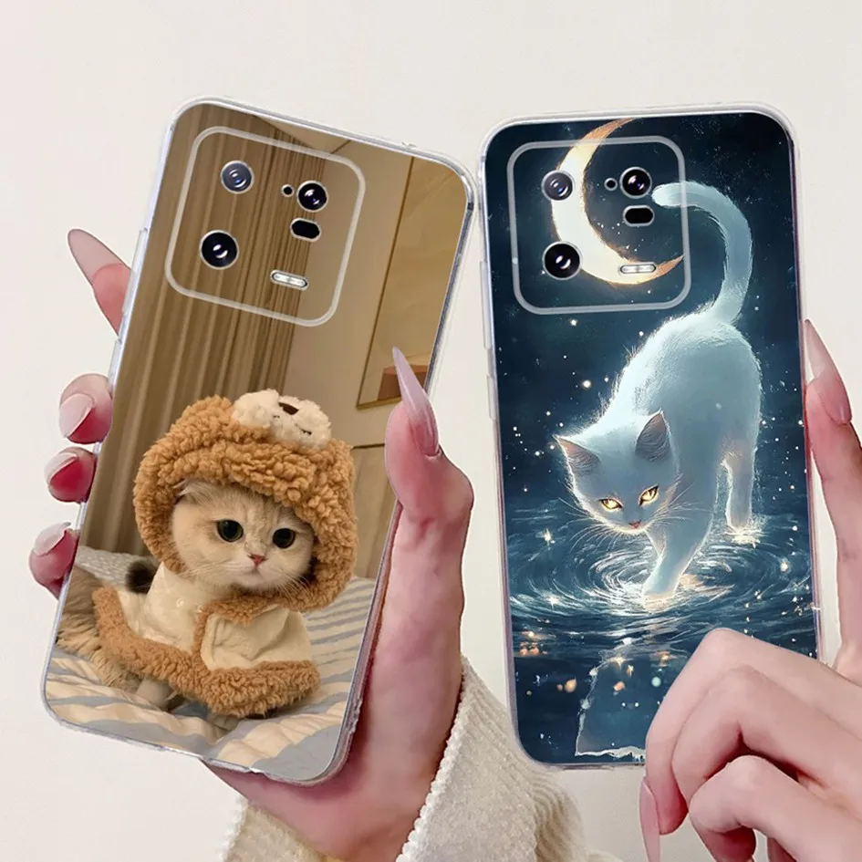 Para Xiaomi 13 Pro funda moda flor pintada suave transparente silicona teléfono contraportada para Xiaomi 13T Pro Mi13T Mi13 Pro Shell - imagen 3