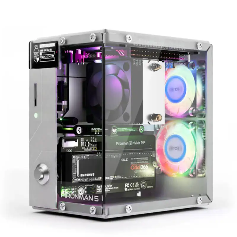 Pironman 5 NVMe M.2 SSD PCIe Mini funda para PC para Raspberry Pi 5 (documentos EN/DE/JP EN línea)