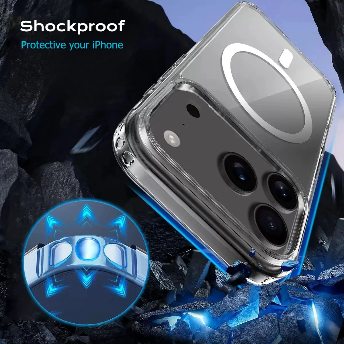 Magasafe-funda de carga inalámbrica magnética para iPhone 17 Pro Max, funda trasera transparente a prueba de golpes para teléfono - imagen 2