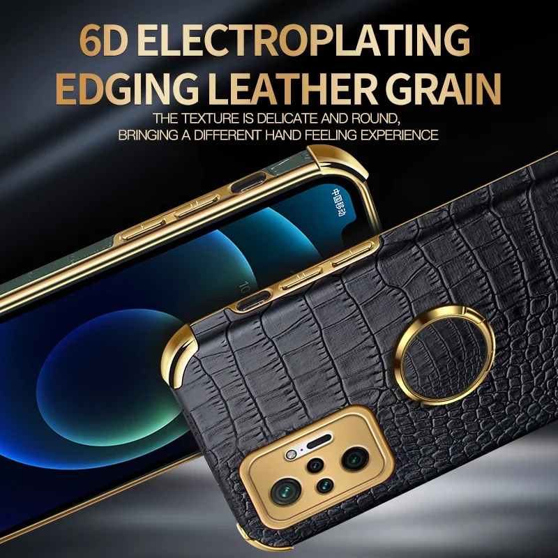 Para Redmi Note10 Pro funda ZROTEVE soporte de anillo de cuero de cocodrilo funda suave para Xiaomi Redmi Note 10 10S 9S 9 Xiomi Note10S fundas - imagen 5