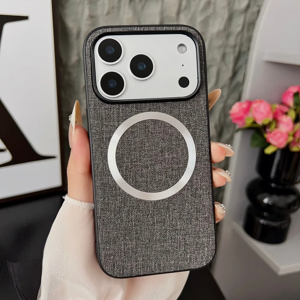 Para Apple iphone 17 Pro Max funda de lujo PU magnética carga inalámbrica funda protectora trasera para iphone 17 Air 17Pro Shell