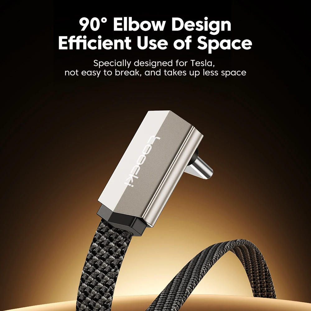 Toocki PD 60W Cable USB C Indicador LED 90 °   Cable de codo tipo C a tipo C para iPhone 15 16 Pro Max Xiaomi12 13 Samsung S23 S24 - imagen 4