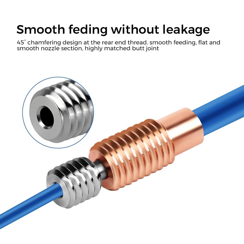 Piezas de impresora 3D E3D V6 Garganta V5 de alta calidad CR10 bi-metal Heatbreak chapado en cobre MK8 garganta para Kobra 2 Series CR10S CR6 SE - imagen 5