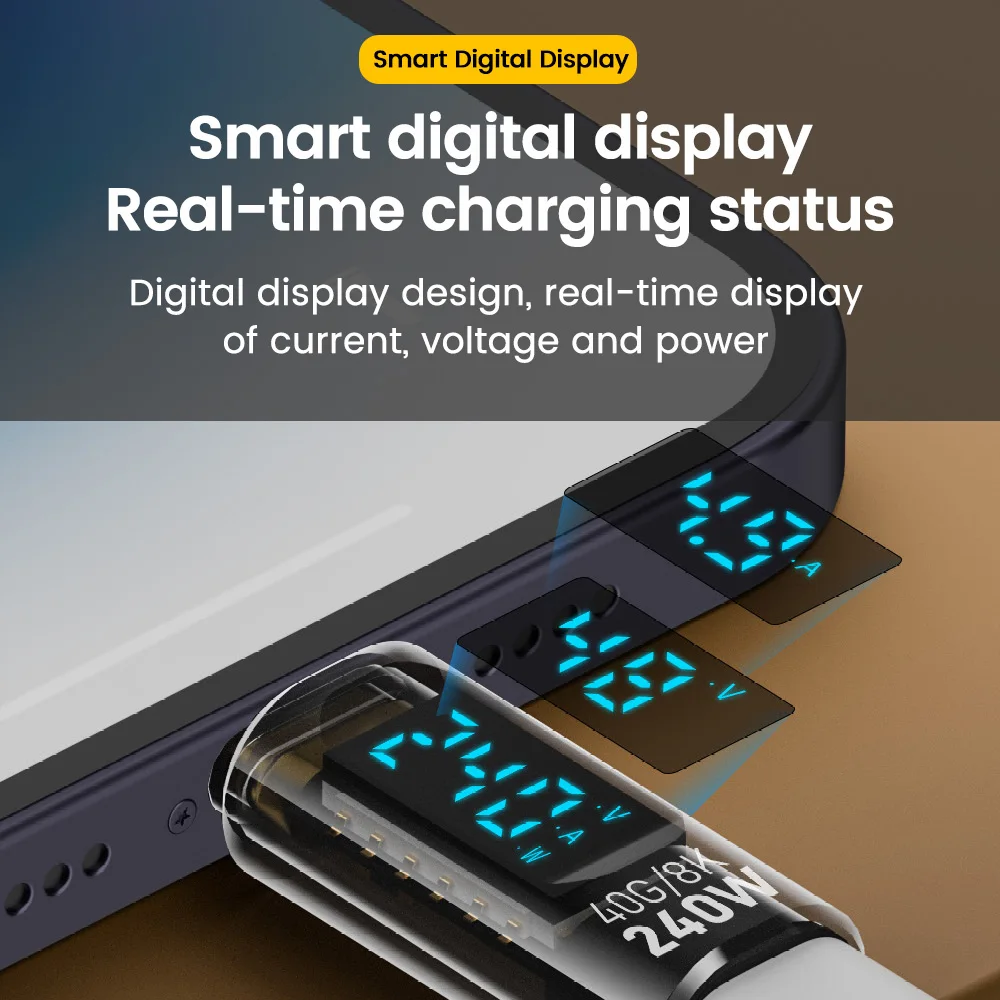 Elough pantalla Digital PD240W USB4.0 adaptador USB C a C OTG 8K @ 60Hz conector tipo C de carga rápida para iPhone 15 MacBook Laptop - imagen 3