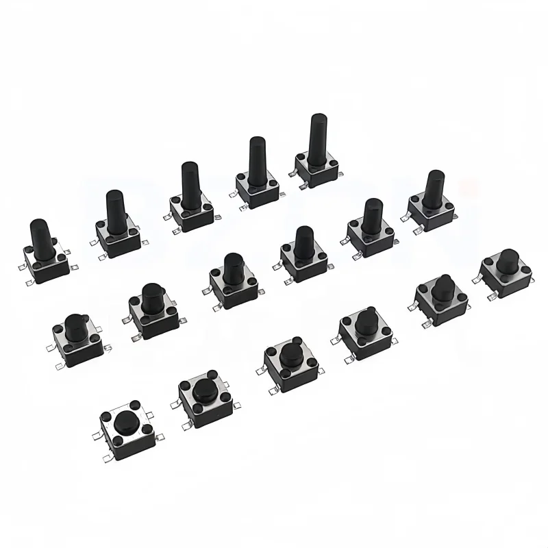 50 Uds 4,5*4,5*4/5/6/7/8/9/10/12mm interruptor de botón táctil momentáneo encendido apagado 4 pines SMD SMT microinterruptor conjunto electrónico - imagen 2