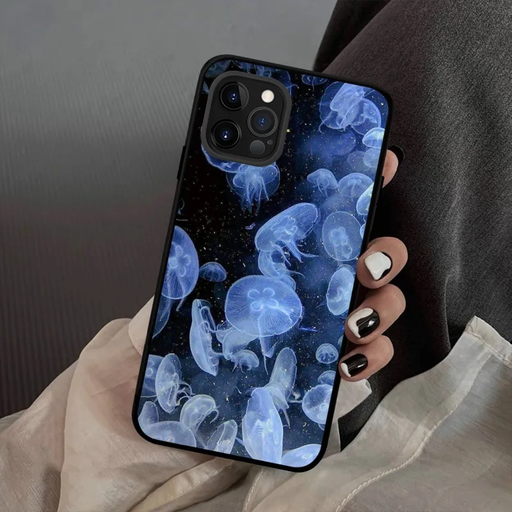 Preciosa Funda de teléfono con medusas para IPhone 15 14 11 12 13 Mini Pro XS Max, Funda 6 7 8 Plus X XR SE 2020 - imagen 4