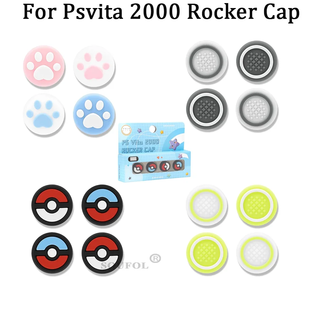 4 unids/set lindo silicona Thumbstick Grip Cap Joystick funda protectora analógica para Playstation Psvita PS Vita PSV 1000 2000
