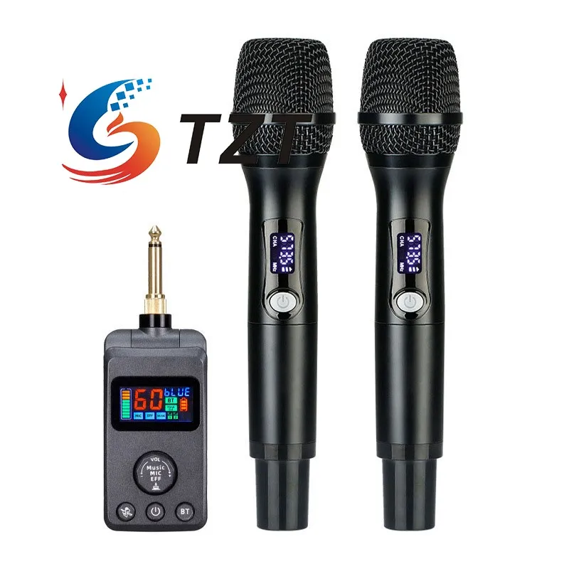 TZT Micrófono Bluetooth Micrófono Inalámbrico DSP Anti-Howling (M50 + Dos Micrófonos D80 con Tubo de Plástico) - imagen 2