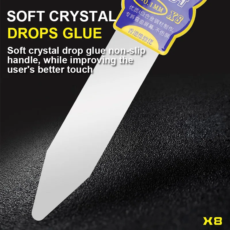 Tarjeta de desmontaje de pantalla curva mecánica X8 para teléfono móvil, herramienta de reparación de apertura de palanca de acero de aleación ultrafina de 0,1mm de alta calidad - imagen 5