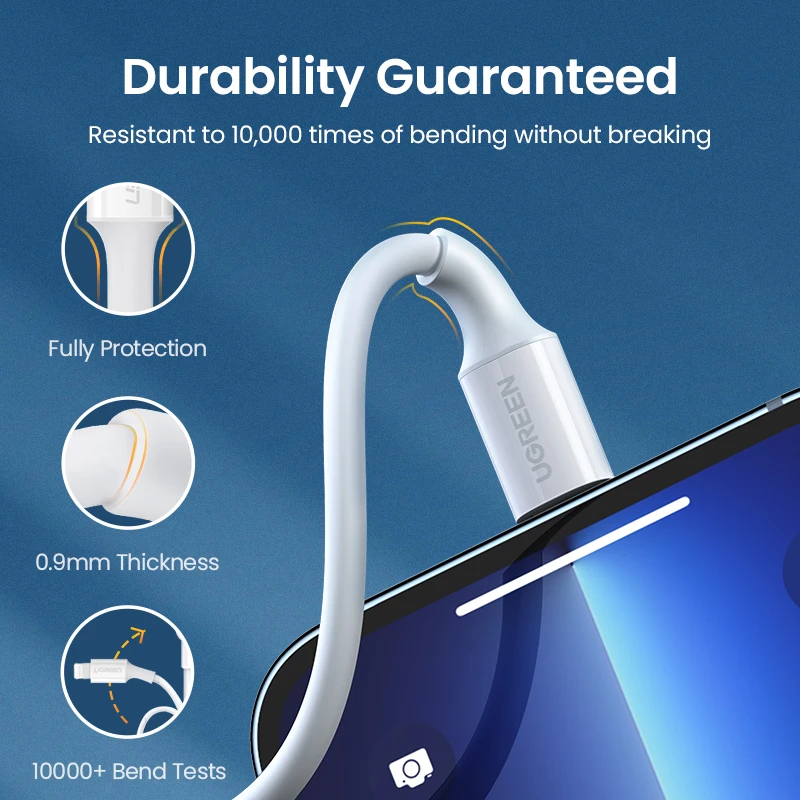 UGREEN MFi Cable USB a Lightning para iPhone 14 13 12 Pro Max 2.4A Carga rápida para iPhone para iPad Datos de teléfono Cable USB A - imagen 5