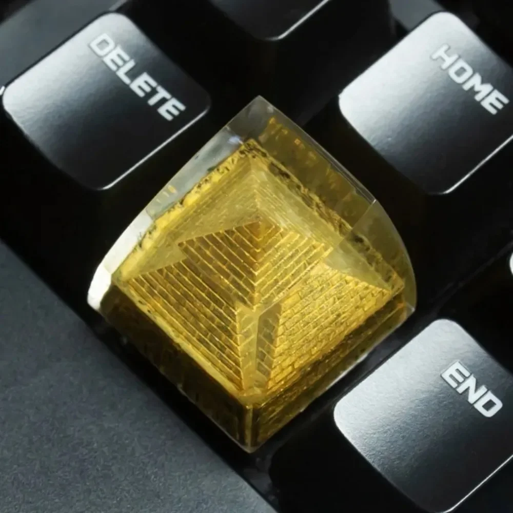Teclas creativas de pirámide egipcia, teclado mecánico de resina, altura MX, agujero cruzado, translúcidas, accesorio de regalo - imagen 4