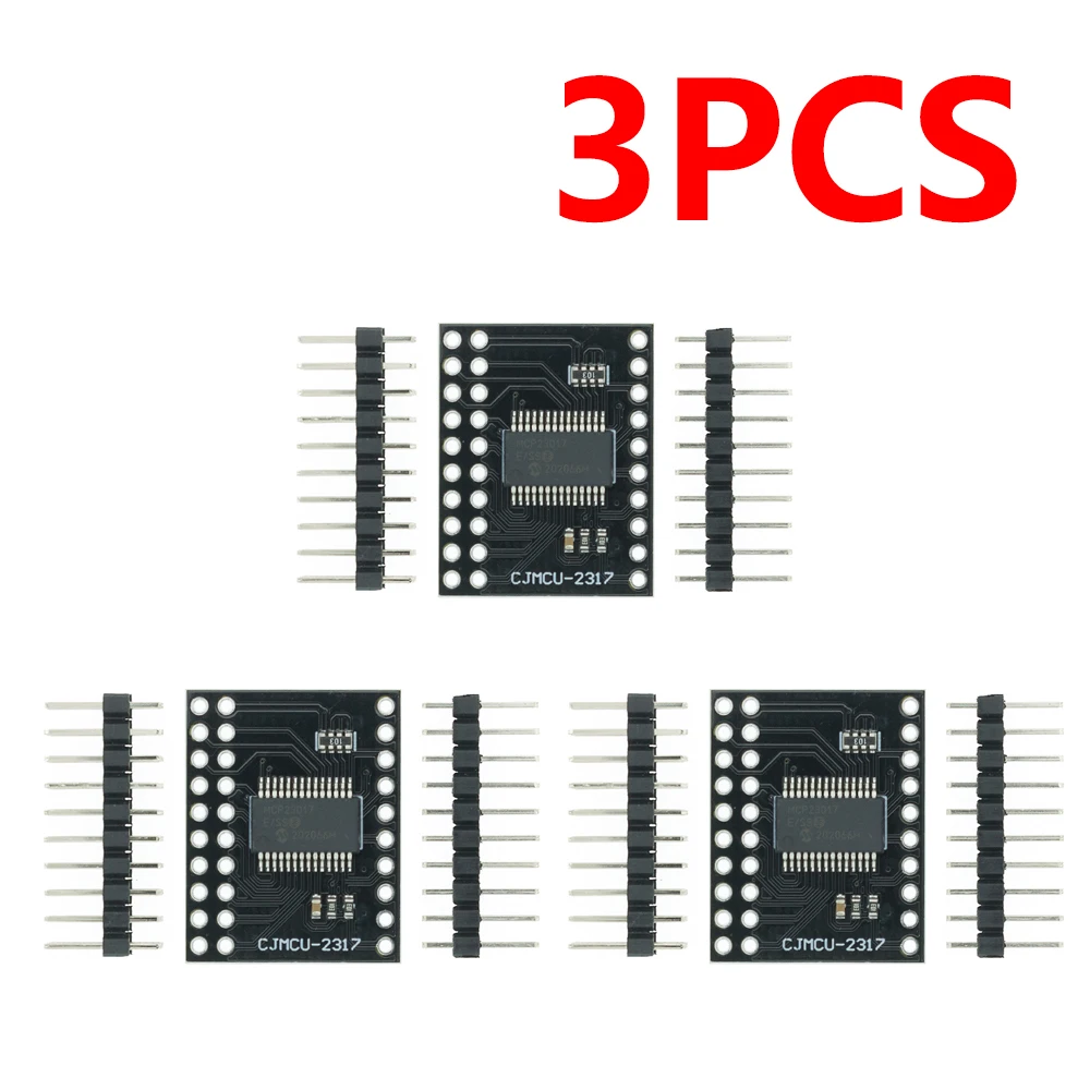 Módulo de interfaz serie MCP23017, 3 uds., IIC I2C SPI, pines expansores de E/S bidireccionales de 16 bits, módulo de interfaz serie de 10Mhz
