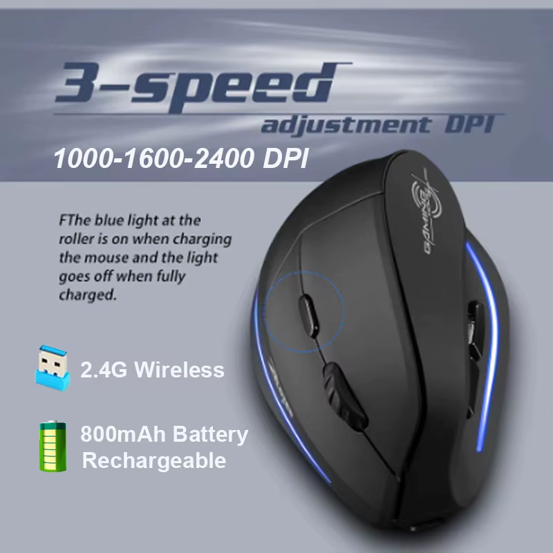 Lefon F35 Ratón Vertical Ergónico Inalámbrico Recargable - imagen 5
