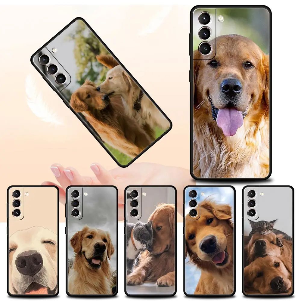 Labrador Golden Retriever perro funda de teléfono para Samsung Galaxy S24 S23 S22 Ultra S20 S21 FE 5G S10 S9 Plus S10E S8 S7 Edge Cover