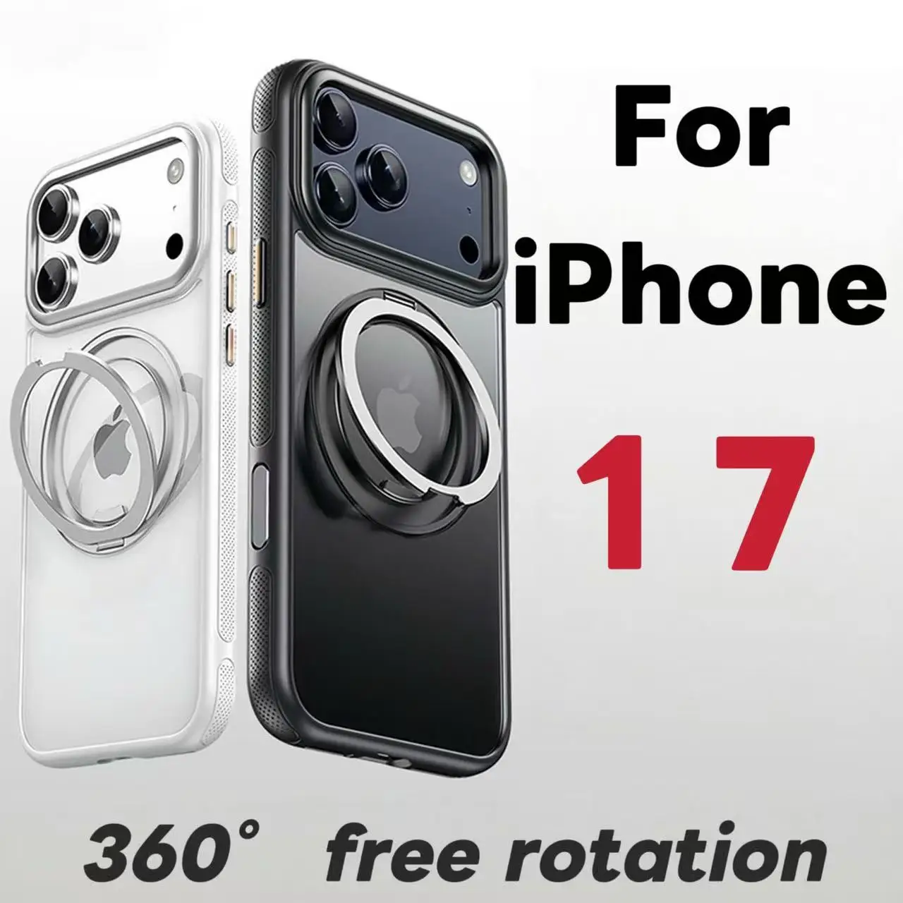 Para iPhone Serie 17: Funda Magnética para Teléfono con 360 °   Soporte de engranaje giratorio - imagen 2