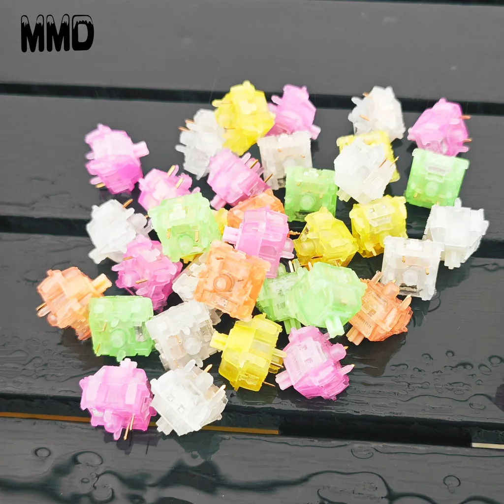 Interruptor lineal y táctil MMD serie de tinta interruptor de teclado mecánico púrpura/naranja/verde/amarillo interruptor de 5 pines personalización HIFI - imagen 4