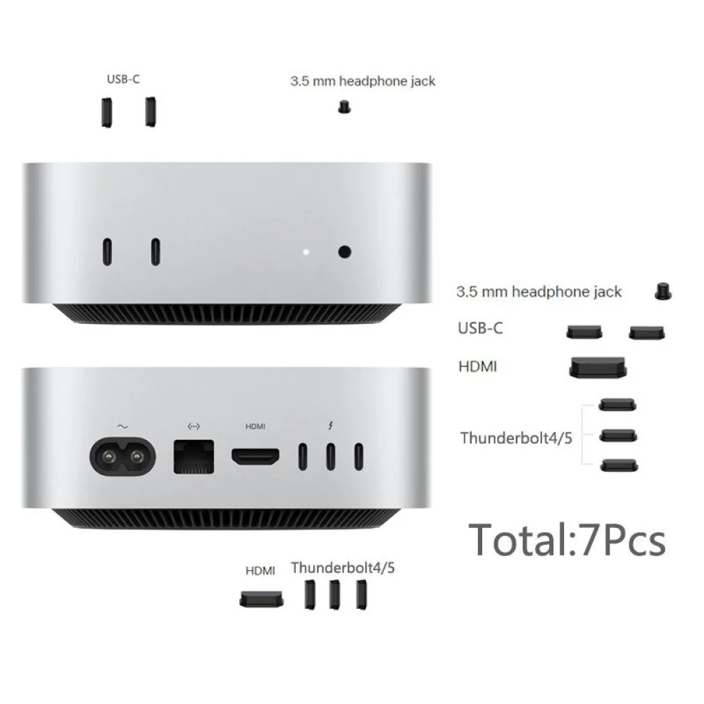 Tapón antipolvo de silicona para Mac mini M4/M4 pro 2024, tapón de Host de ordenador, funda a prueba de polvo, accesorios de ordenador