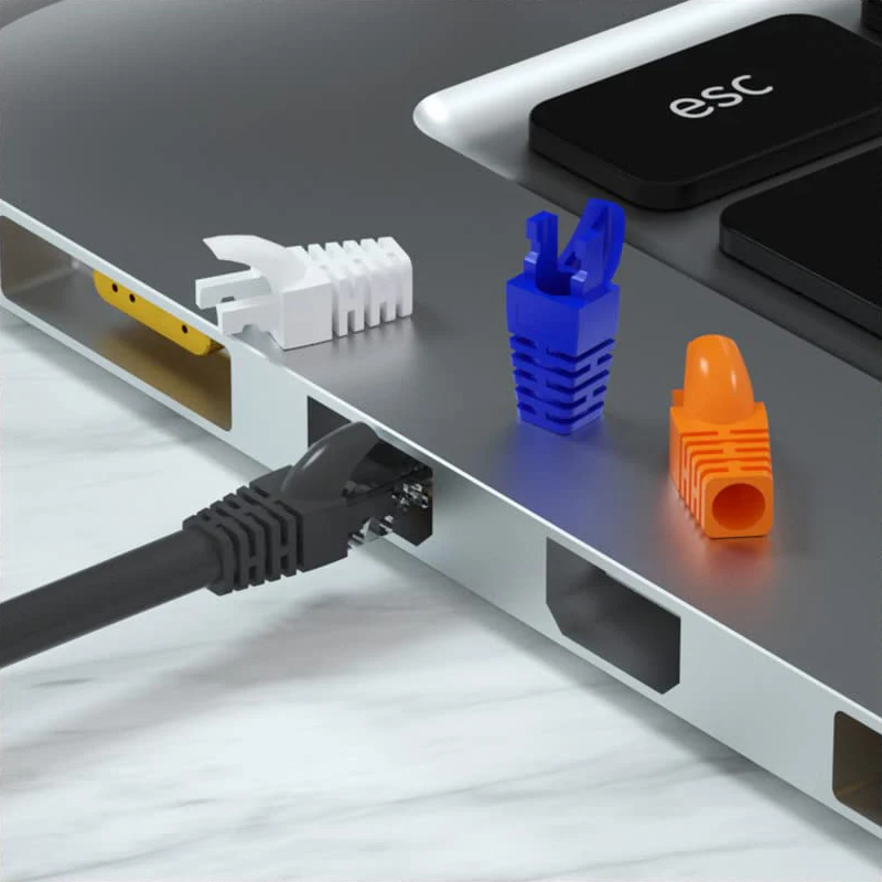 ZoeRax 50 Uds Cat5E CAT6 RJ45 Cable de red Ethernet botas de alivio de tensión cubierta de enchufe de conector de Cable - imagen 4