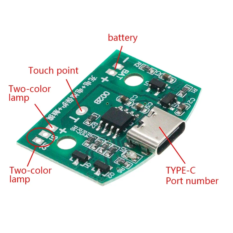 Placa de circuito de lámpara de mesa tipo C, 8W, carga USB, tres engranajes, atenuación continua, Led táctil, módulo de Control de lámpara nocturna pequeña, 1/5/10 Uds. - imagen 3