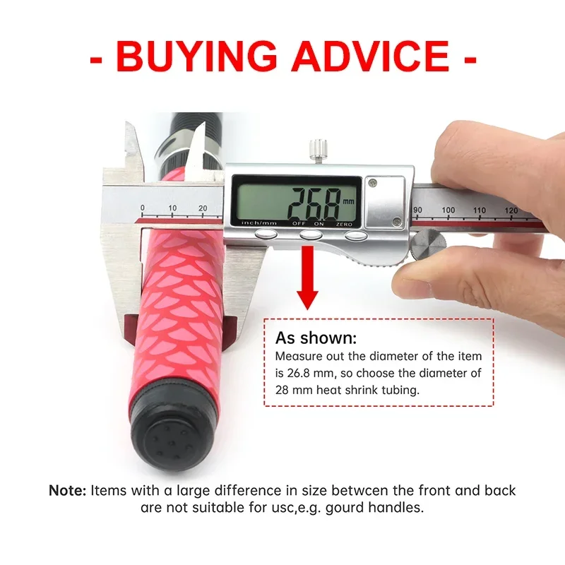1 ~ 10 Uds nuevo tubo termorretráctil antideslizante ID dorado 15 ~ 45mm cubierta impermeable Protector de mango de bicicleta envoltura de caña de pescar antideslizante - imagen 3