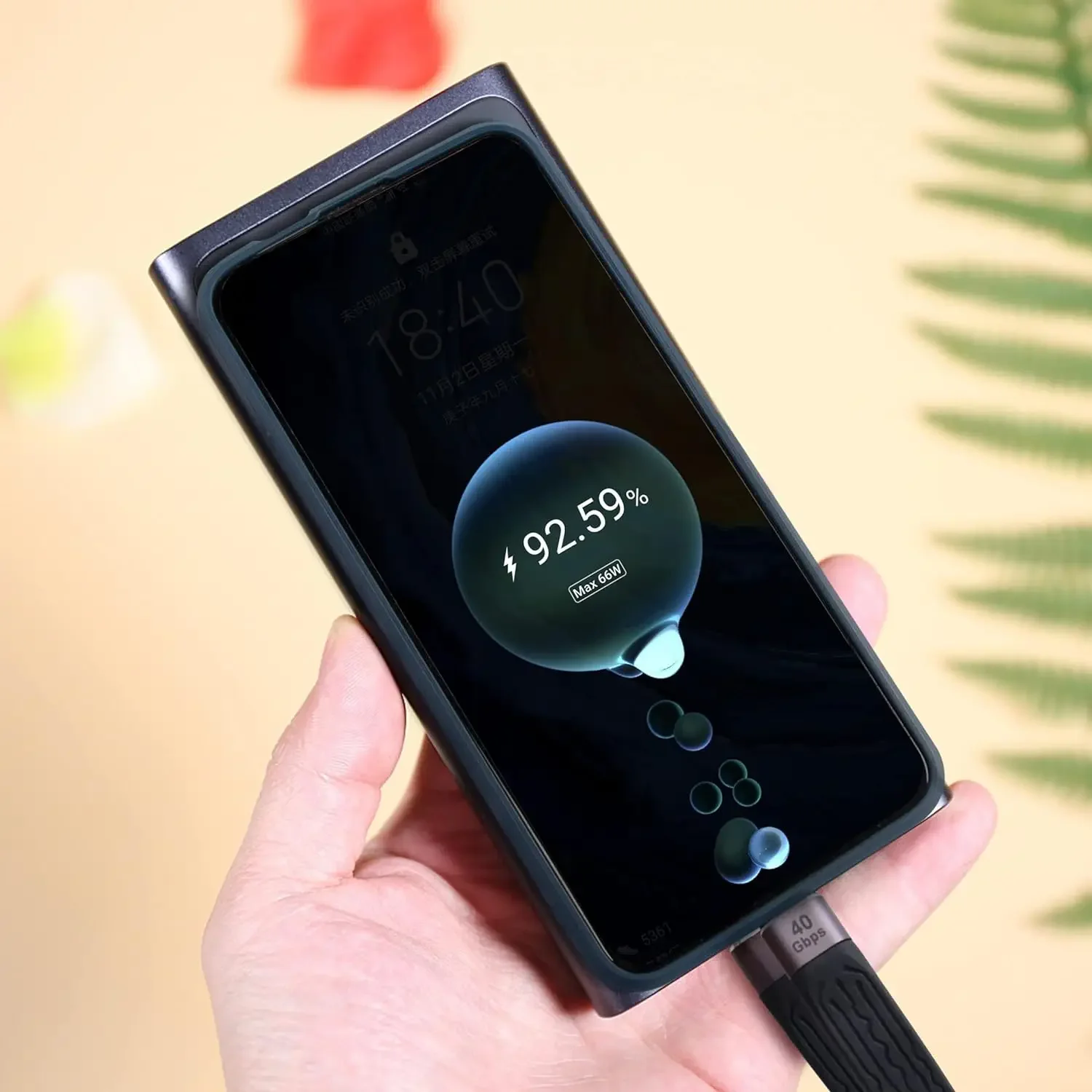 Cable de datos portátil tipo C USB4, 40Gbps, C a C, 100W, carga rápida, plano, delgado, FPC, corto, para ordenador portátil, teléfono móvil, banco de energía - imagen 5