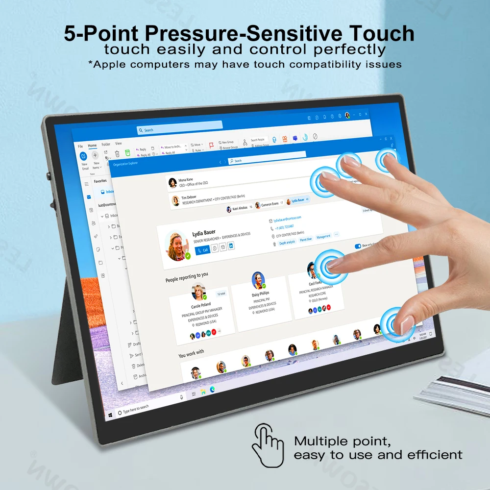 LESOWN 10.5 Inch 1920×1280 IPS Portable Secondary Monitor USB-C HDMI Travel Display External for Computer Switch Phone Laptop - imagen 2