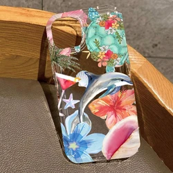 Funda Xiaomi Poco Mi Transparente Antigolpes – Estampado Delfines y Flores