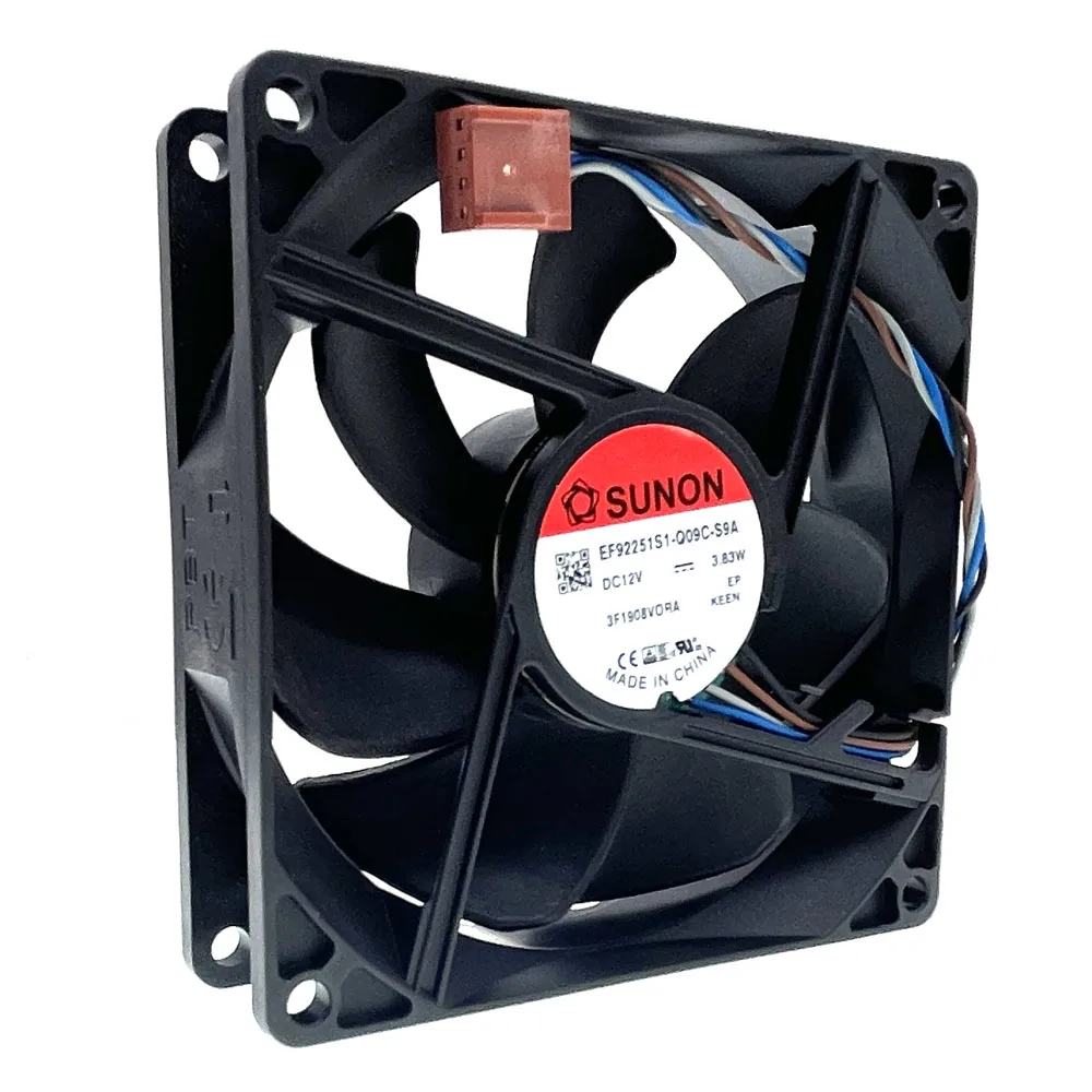 Ventilador de servidor de caja PWM de 92mm, Enfriador de refrigeración SUNON EF92251S1-Q09C-S9A 9225 DC 12V 3,83 W de 4 cables 92x92x25mm, nuevo - imagen 2