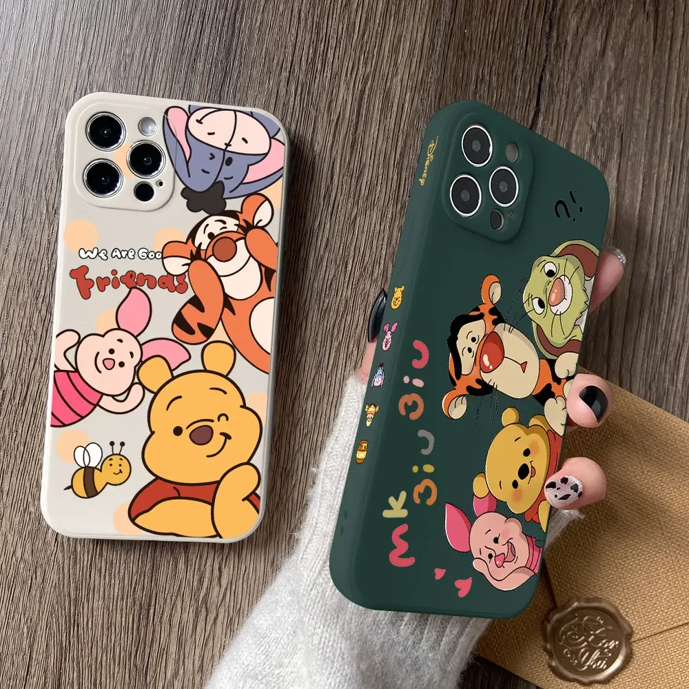 Winnie Pooh Tigger Eeyore funda de teléfono para iPhone 16 15 14 Plus 13 12 Mini 11 Pro Max X Xs XR 7 8 cubierta de silicona TPU de borde recto - imagen 4