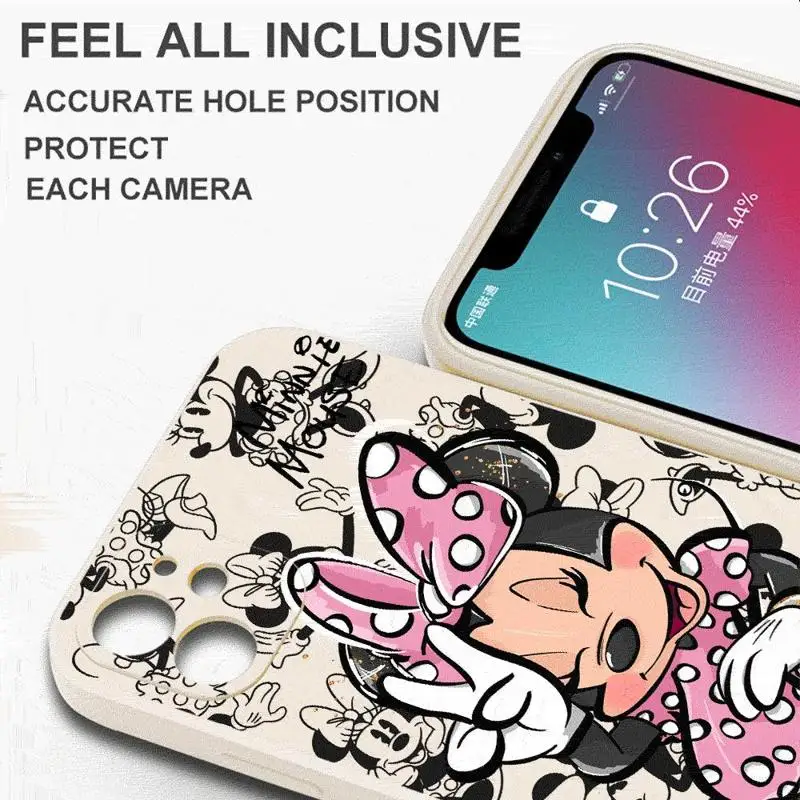 Preciosa funda de teléfono con ratón para Samsung Galaxy A25 A11 A12 A13 A24 A21s A22 A23 A32 A52 A53 A72 A73 5G cuadrado líquido - imagen 2