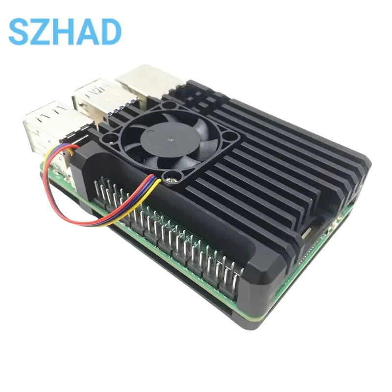 Raspberry Pi 5, carcasa de aluminio, carcasa de Metal con ventilador de refrigeración, disipador de calor de silicona, radiador de refrigeración pasivo activo para RPi 5 - imagen 5