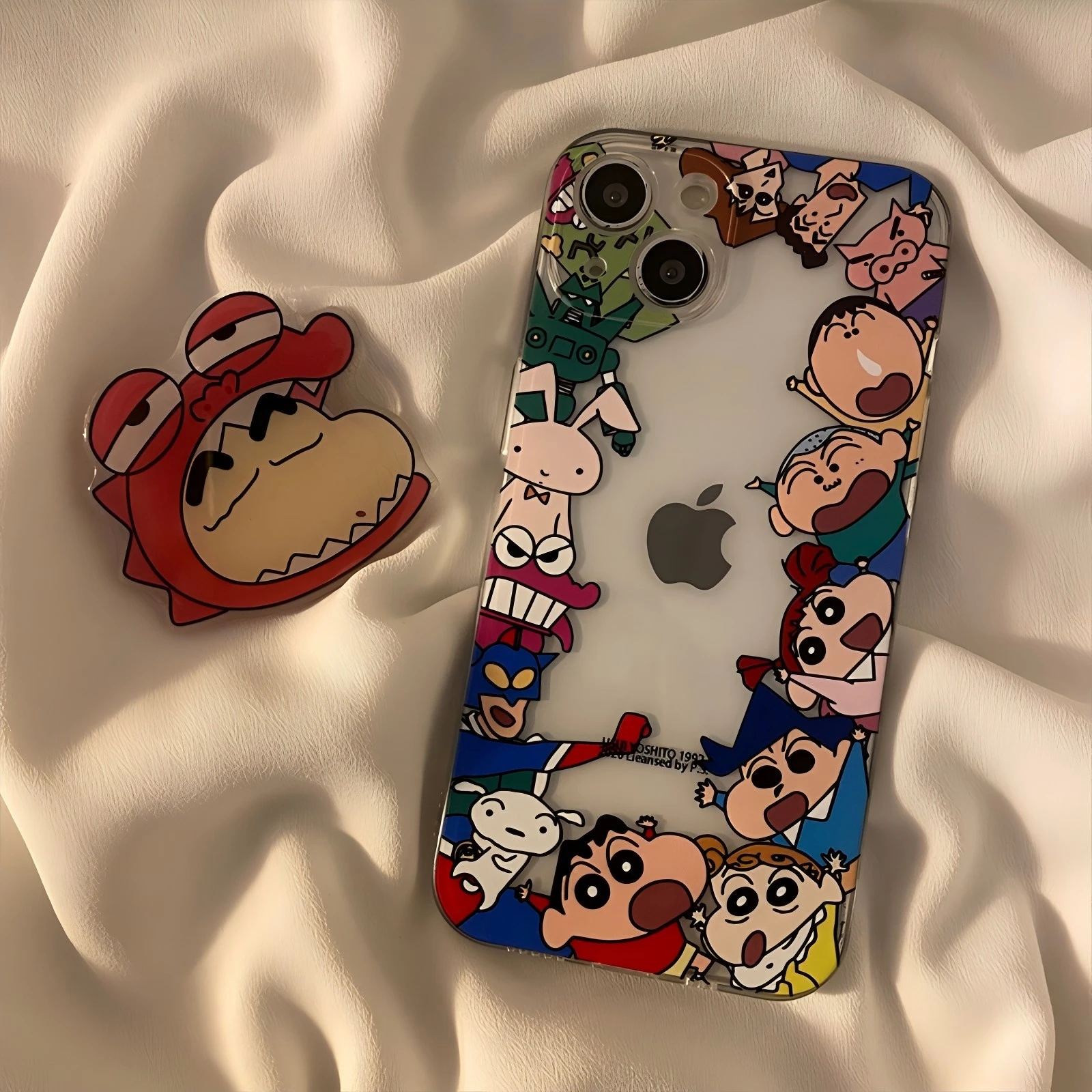 S-shinchans-funda de teléfono con soporte de Avatar, crayones C, para iPhone 16, 15, 14, 13, 12, 11, Mini Pro Max, X, XR, XSMax 7, 8 Plus, transparente - imagen 2