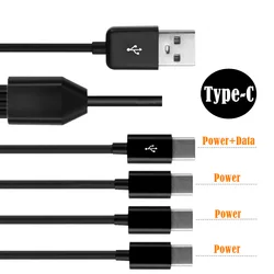 Divisor USB 2.0 A macho a USB-C - Cable Y para datos y carga