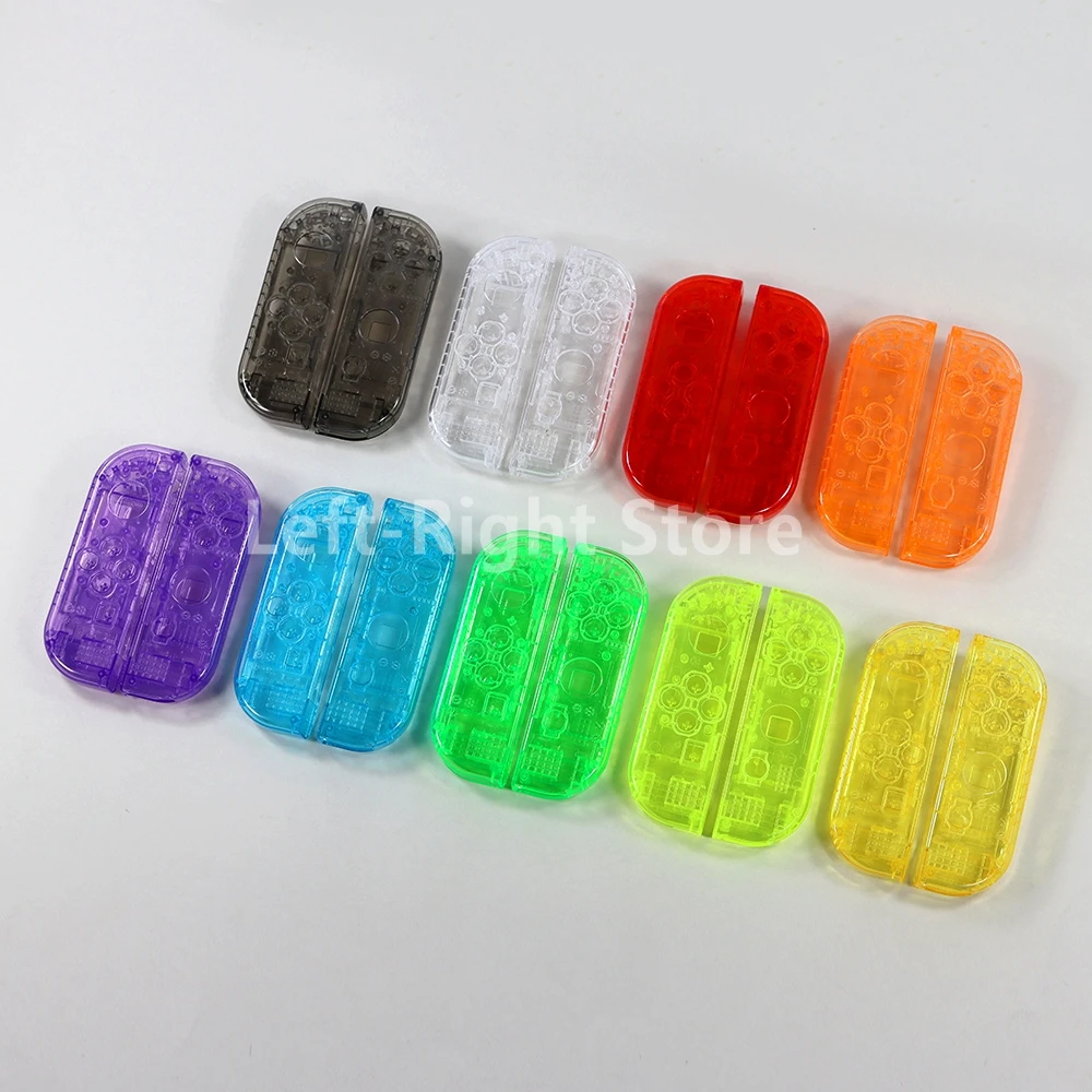 Carcasa transparente con mango, cubierta de plástico para Nintendo Switch NS, controlador OLED, carcasa izquierda y derecha, 1 ud.
