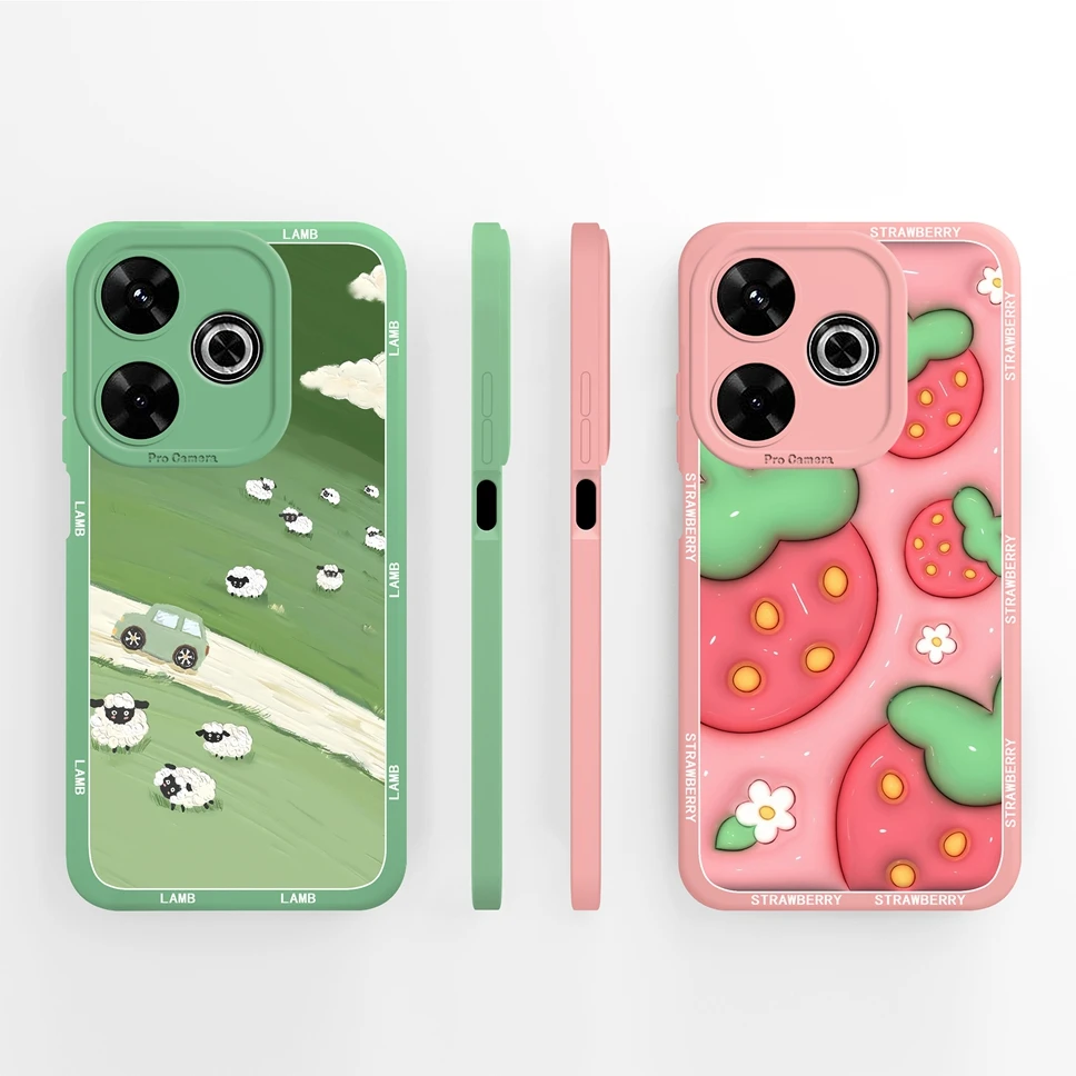 Funda Phonr para Xiaomi Poco M6 Pro 4G 5G bonita funda protectora de silicona para cámara de flores para Xiaomi PocoM6 M6Pro M 6 Pro Fundas Capa - imagen 4