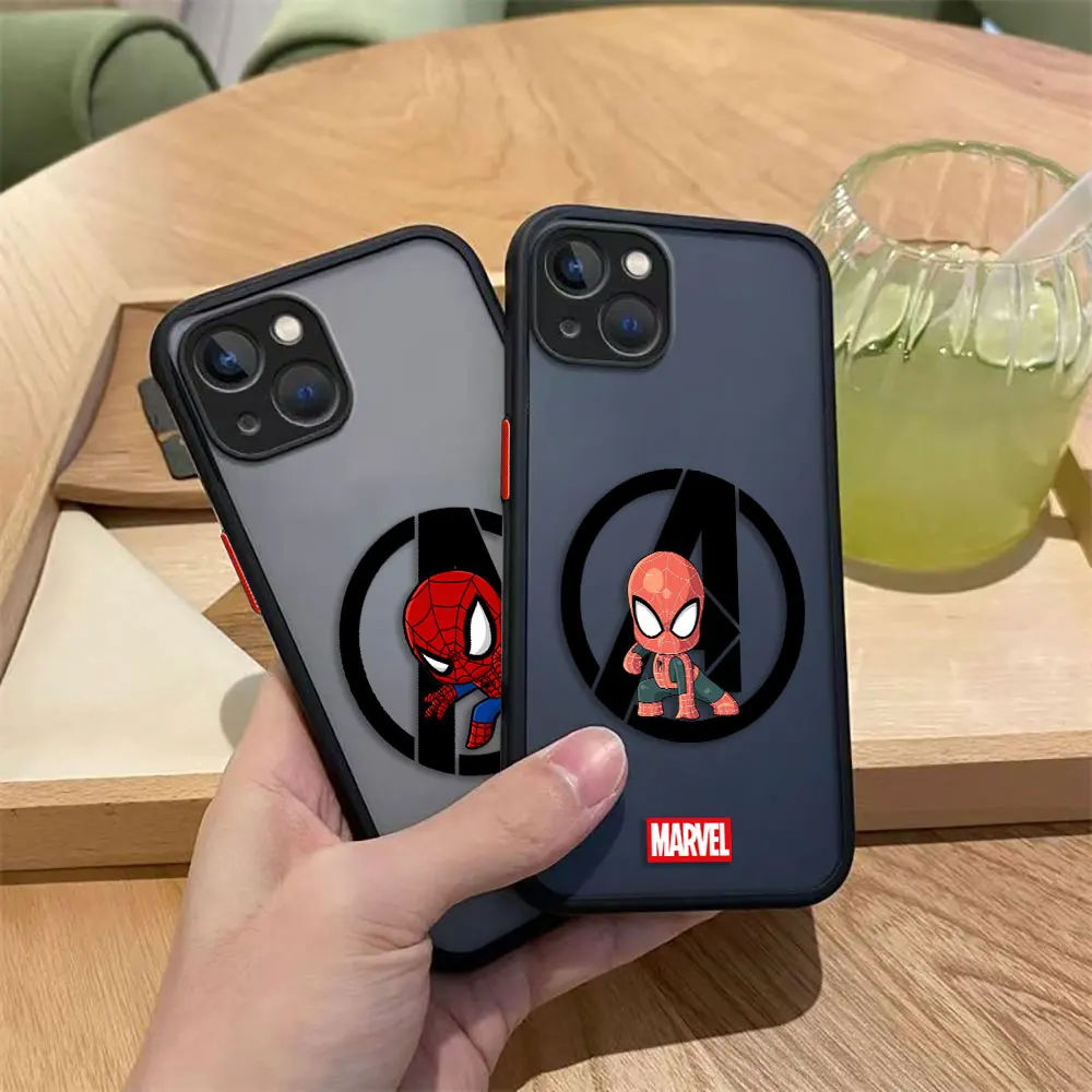 Funda de teléfono mate The Avengers Spider-Man para Xiaomi 10T 11 11T 12 12X 12S 12T F4 F5 M3 M4 X3 X4 X5 GT NFC PRO TPU carcasa DIY - imagen 3