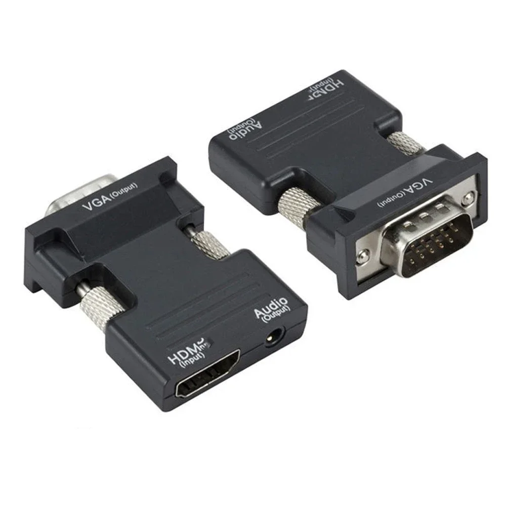 Adaptador convertidor HDMI compatible con VGA, adaptador VGA 1080P, conector de Audio de 3,5 MM para PC, escritorio, portátil a proyector HDTV, Audio y vídeo - imagen 5