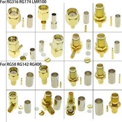 Conector SMA Ángulo Recto Macho-Hembra para Cable RG174/316