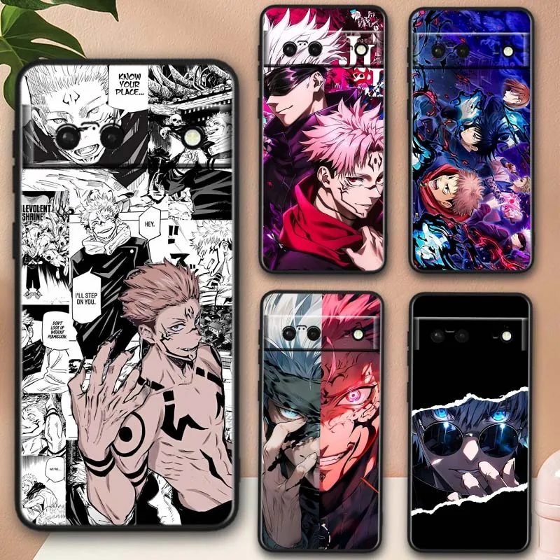 Gojou Satoru Art para Google Pixel 10 9 8 7 9a 8A 7a 6a XL Pro 5G funda negra para teléfono
