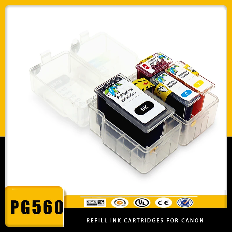 Vilaxh 560XL 561XL Kit de recarga de cartuchos de tinta inteligentes para Canon PG-560 CL-561 XL para Canon Pixma TS5350 TS7450 TS5351 TS5352 - imagen 2
