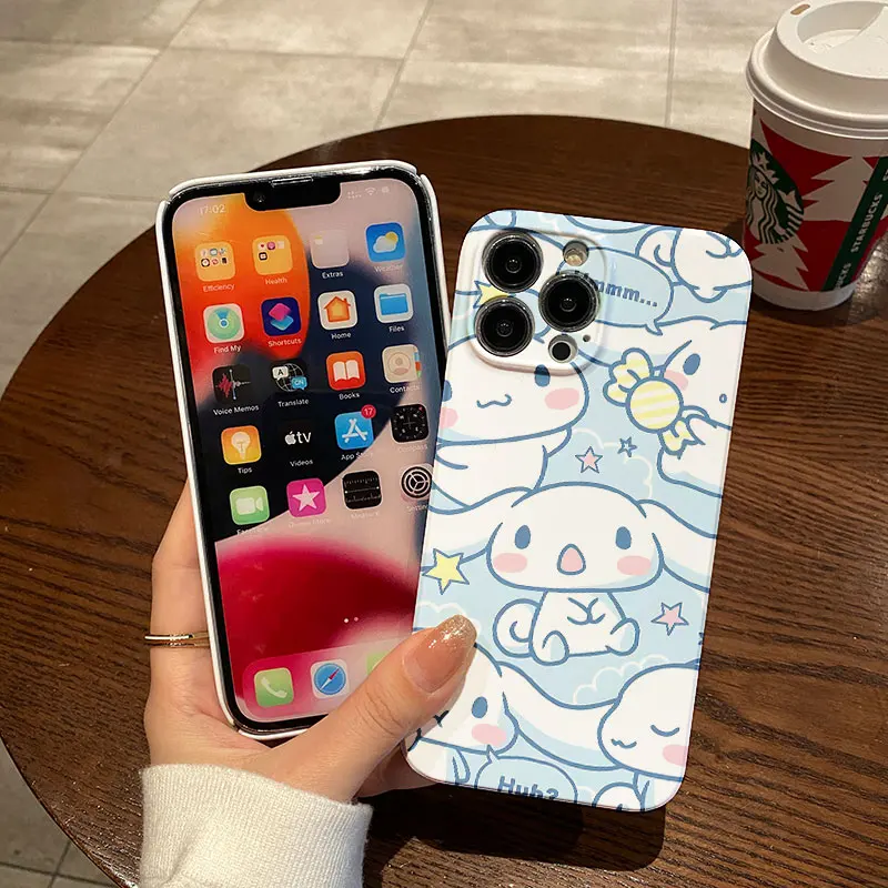 Sanrio-funda de Hello Kitty Cinnamoroll para IPhone, carcasa brillante HD para IPhone 16, 15, 14, 13, 12, 11 Pro Max, XS, XR, XSMax, 6, 7, 8 Plus - imagen 5