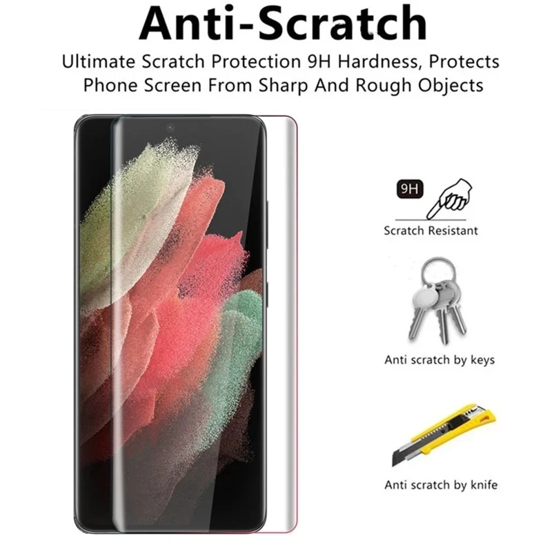 Vidrio Templado UV para Samsung Galaxy S23, S21, S22, S20 Ultra, S8, S9, S10 Plus FE, protectores de pantalla para Samsung Note 8, 9, 10, 20 Plus - imagen 4