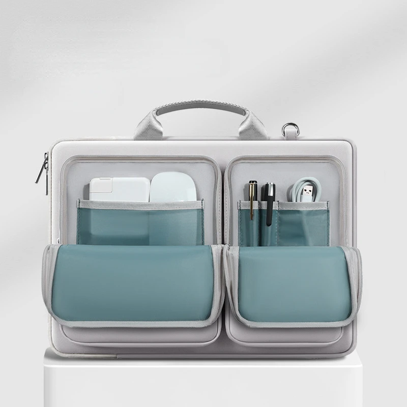 Bolso cruzado para ordenador portátil, bolsa oficial de gran capacidad para viaje de negocios, suministros para periféricos de ordenador al aire libre - imagen 2