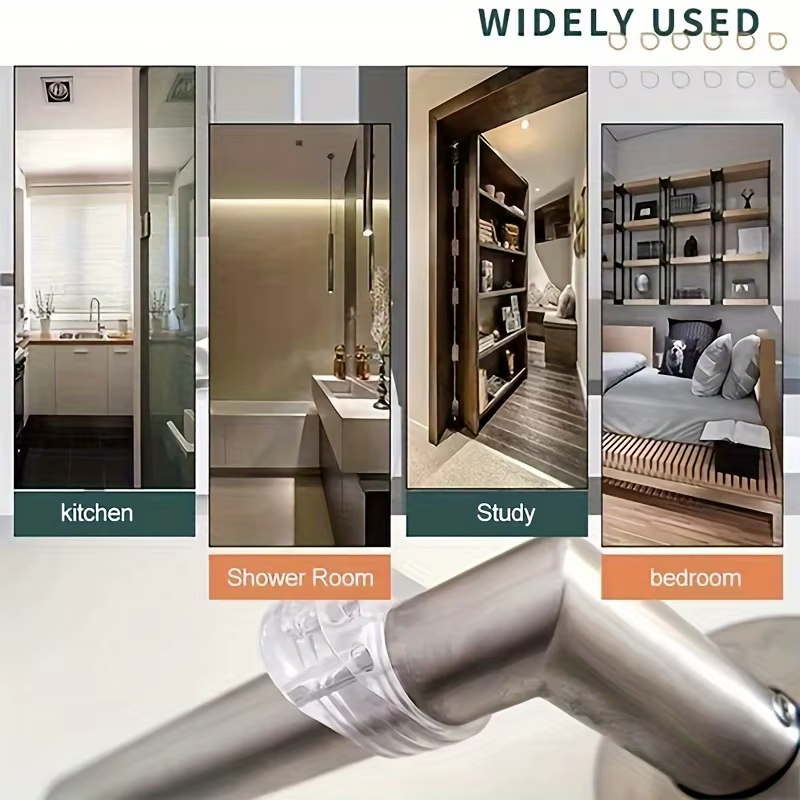 Manijas Tope de puerta Tope de puerta de Gel de silicona protección de pared transparente perilla de puerta parachoques Protector de muebles almohadilla amortiguador de manija - imagen 5