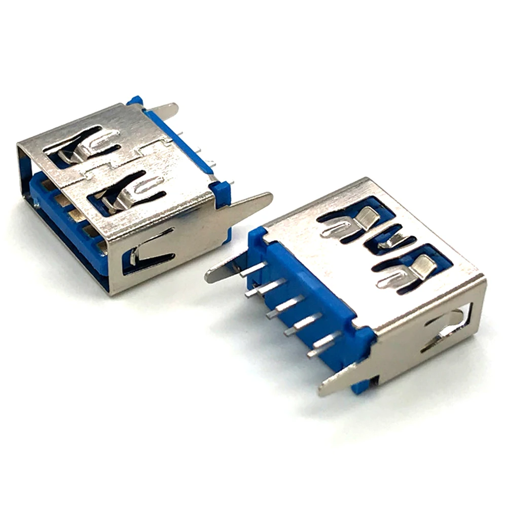 Conector hembra USB 3,0, 10 piezas, 10,5, cuerpo corto, 3,0, transmisión de alta velocidad, interfaz de enchufe de 180 grados