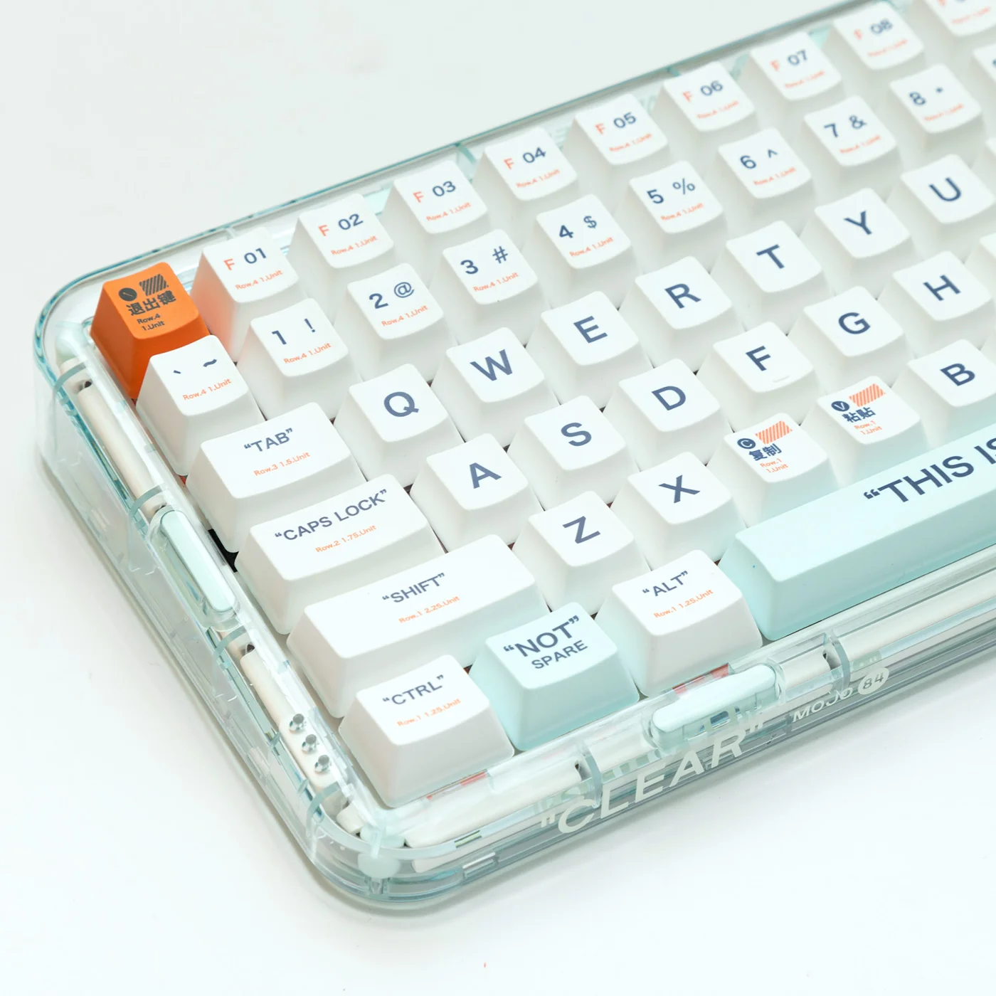 Teclas de plástico PBT de 135 teclas, teclas de tinte de teclado mecánico Sub perfil OEM blanco GK61 Anne Pro 2
