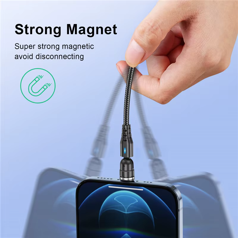 USLION 540 Cable magnético USB-C 5A giratorio carga rápida - imagen 3