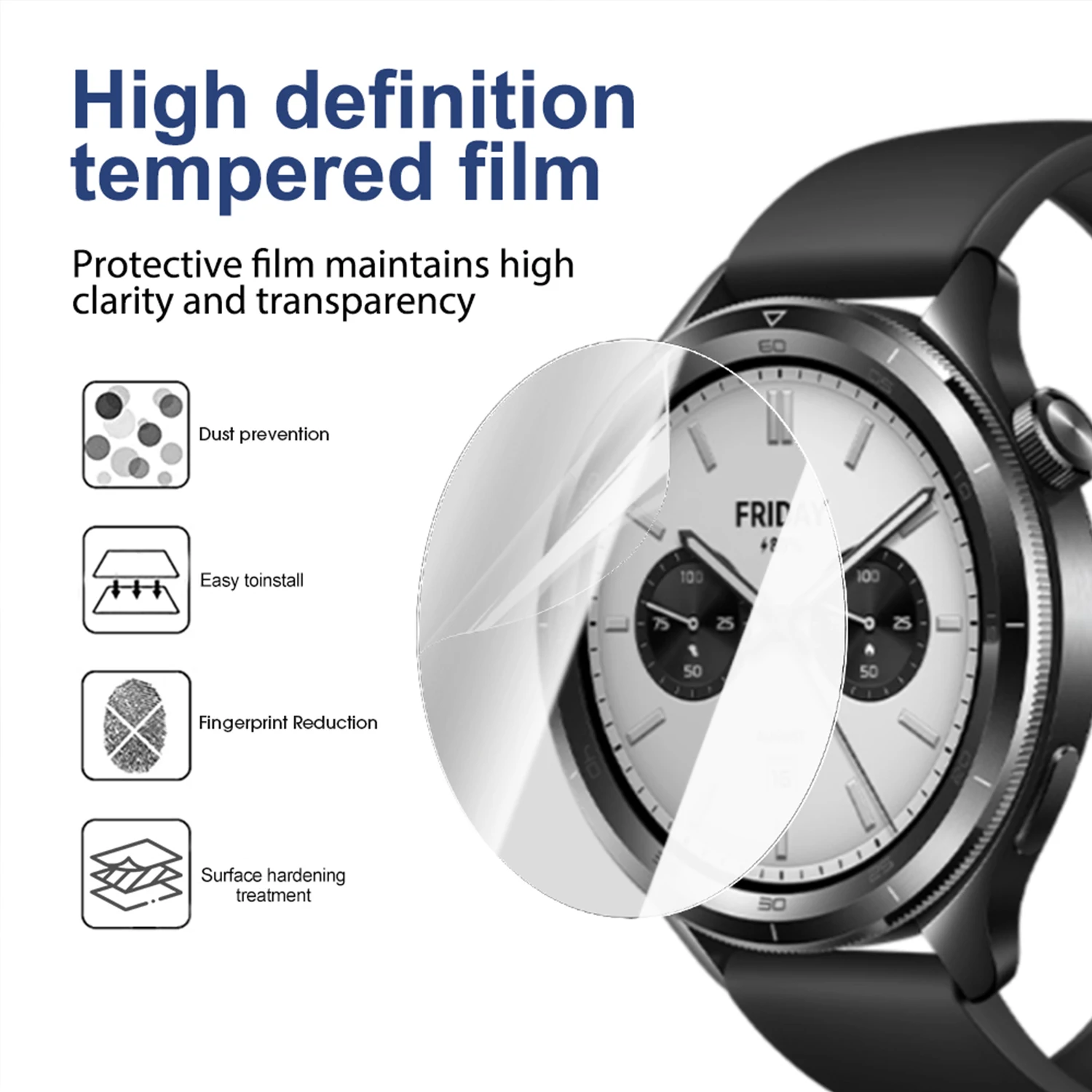 Películas de hidrogel transparentes HD para Xiaomi Watch S4, Protector de pantalla suave antihuellas, no de vidrio para Xiaomi Mi Watch S4 - imagen 3