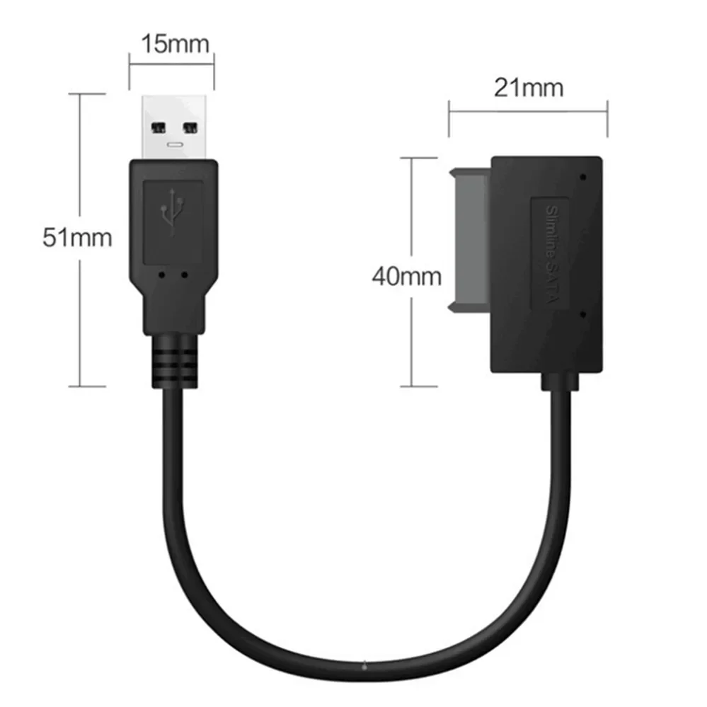 PzzPss-Adaptador USB 2,0 a Mini Sata II, Cable convertidor de 7 + 6 13 pines para ordenador portátil, CD/DVD ROM, convertidor de unidad Slimline, HDD Caddy - imagen 3