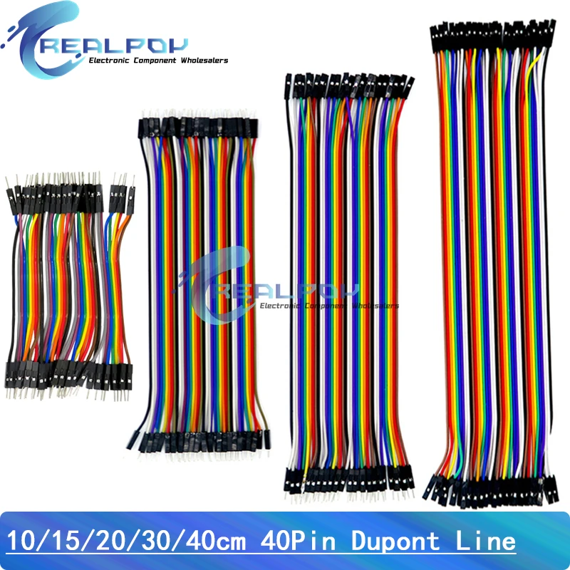 Cable de puente Dupont de 40 pines macho a macho hembra a hembra macho a hembra 10cm 20cm 30cm para KIT de bricolaje Arduino